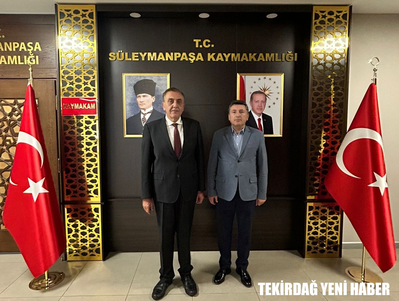 Kaymakamı  Mahmut Nedim TUNÇER, Mülkiye Müfettişi Cemal DEMİRYÜREK’i makamında ağırladı.