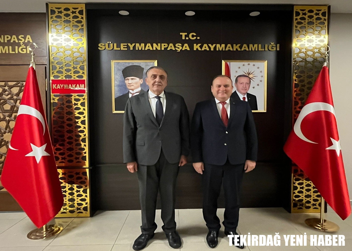 Kaymakamı  Mahmut Nedim TUNÇER, Tekirdağ Defterdarı Mustafa TAŞKIRAN’ı makamında kabul etti.