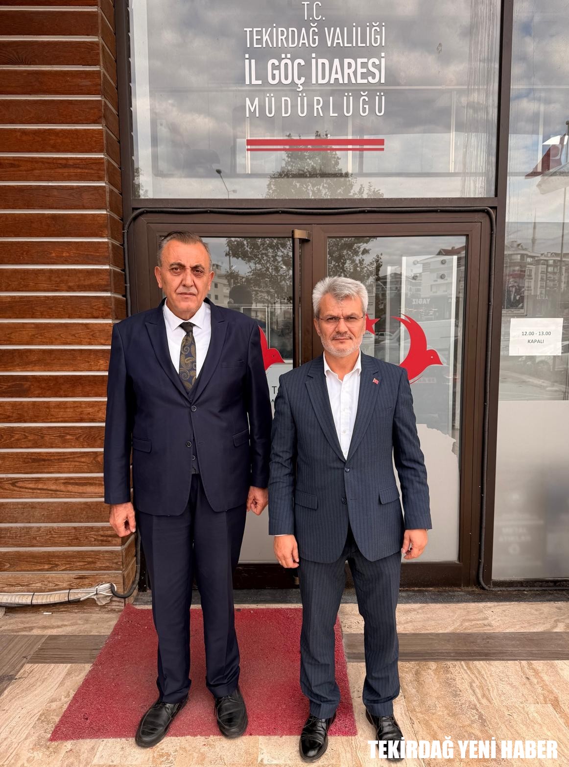 Kaymakamı  Mahmut Nedim TUNÇER, Tekirdağ İl Göç İdaresi Müdürü Ömer GÜMÜŞ’ü ziyaret etti.