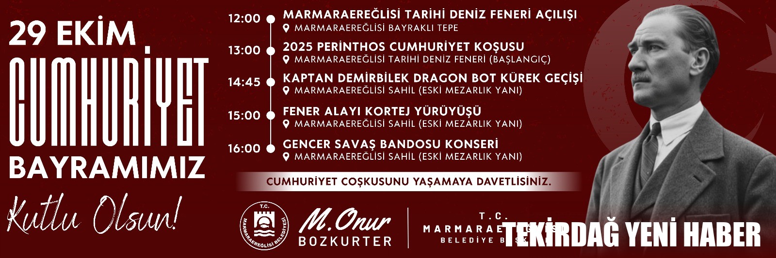 Marmaraereğlisi, Cumhuriyetin 102. Yılında Tarihle Buluşuyor!