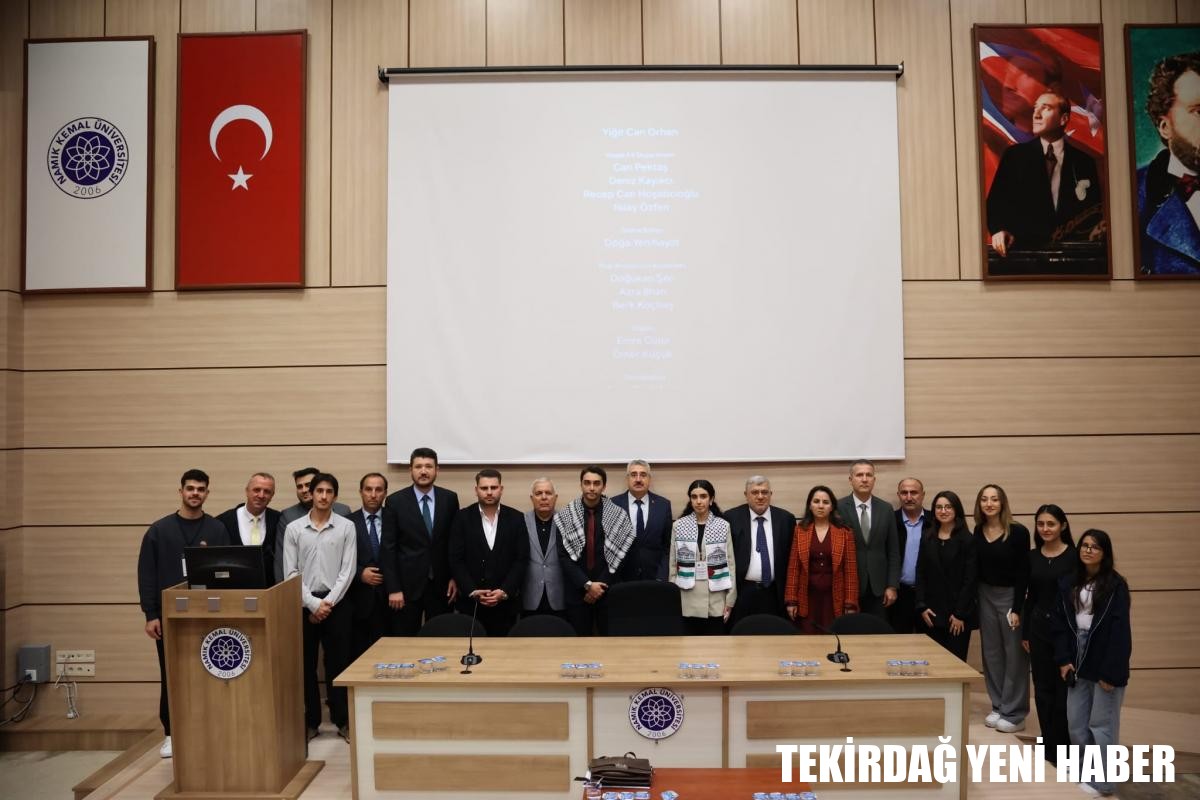 TEKİRDAĞ NAMIK KEMAL ÜNİVERSİTESİ FİLİSTİN İÇİN TEK YÜREK REKTÖR ŞAHİN:’ZULÜM SONA ERMEDEN SUSMAYACAĞIZ!’