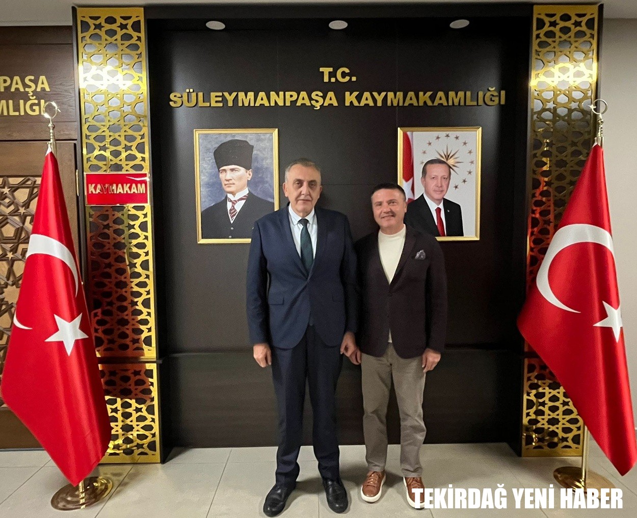 Kaymakamı  Mahmut Nedim TUNÇER, iş insanı Muhammed AliKUL’un ziyaretini makamında kabul etti