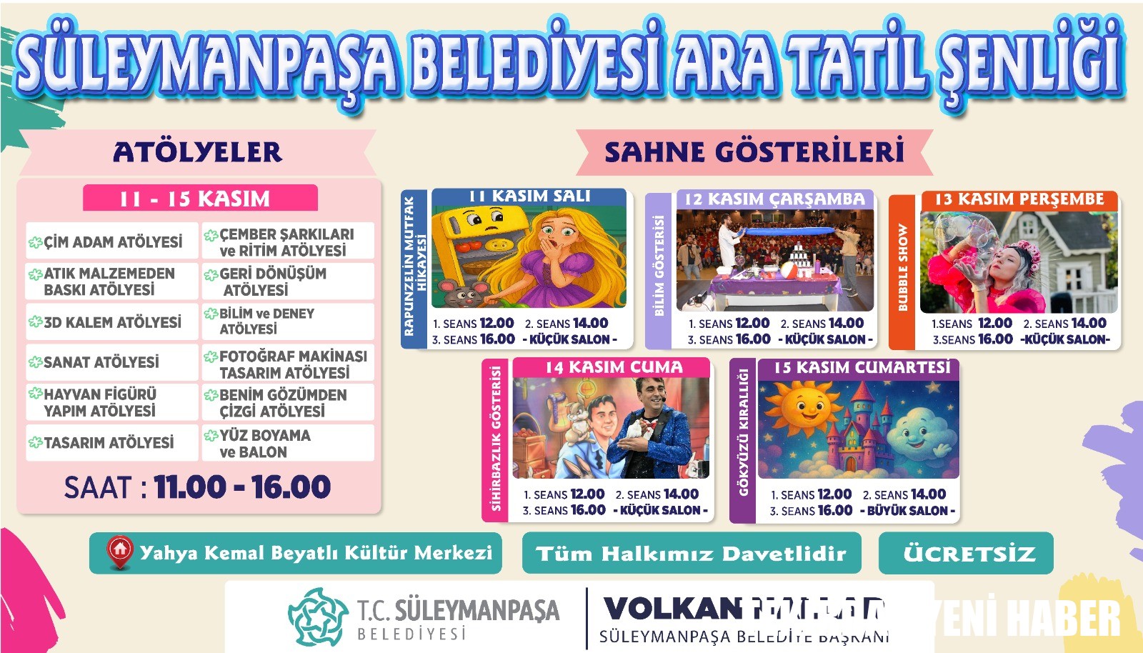 Süleymanpaşa Belediyesi Ara Tatil Şenliği Başlıyor