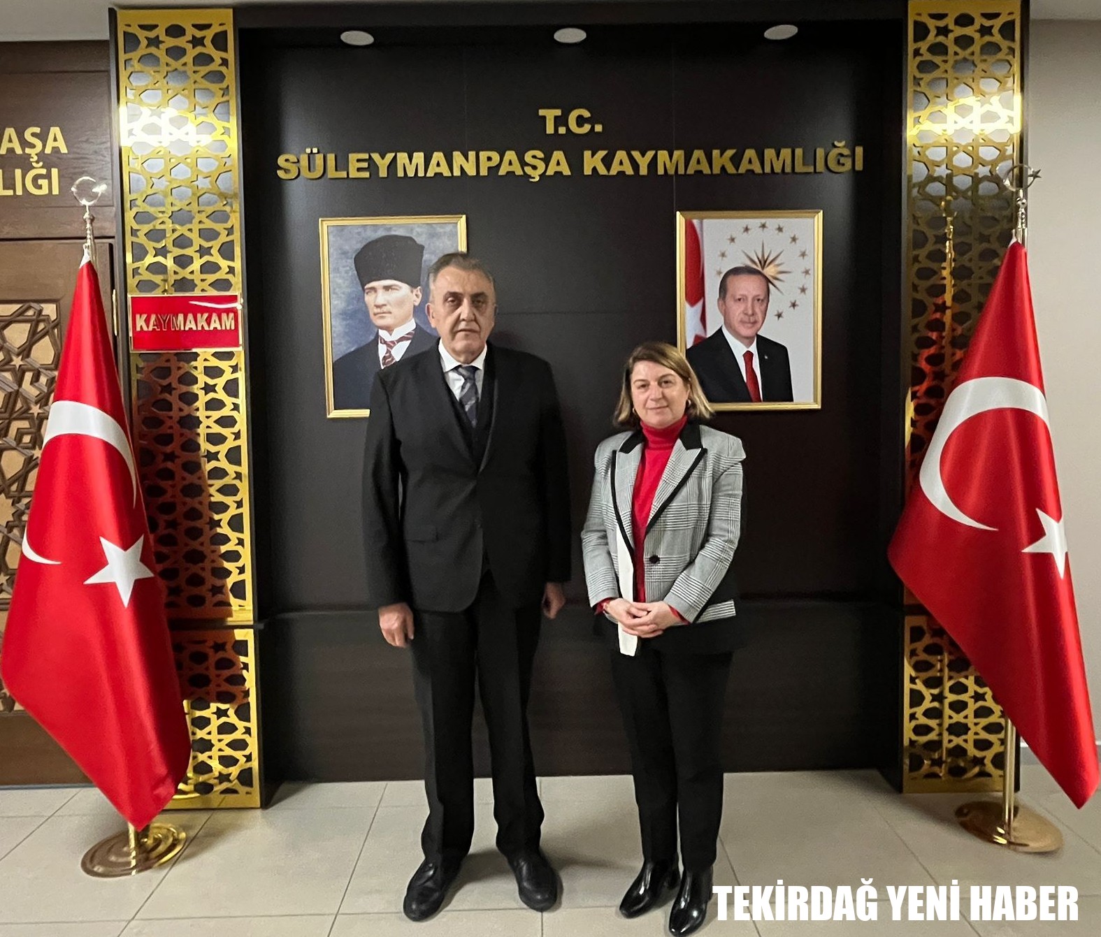 Kaymakamı  Mahmut Nedim TUNÇER, Önder Çiftçi Eğitim Kültür Yardımlaşma Derneği Başkanı Bahar YARAPSANLI’nın ziyaretini makamında kabul etti