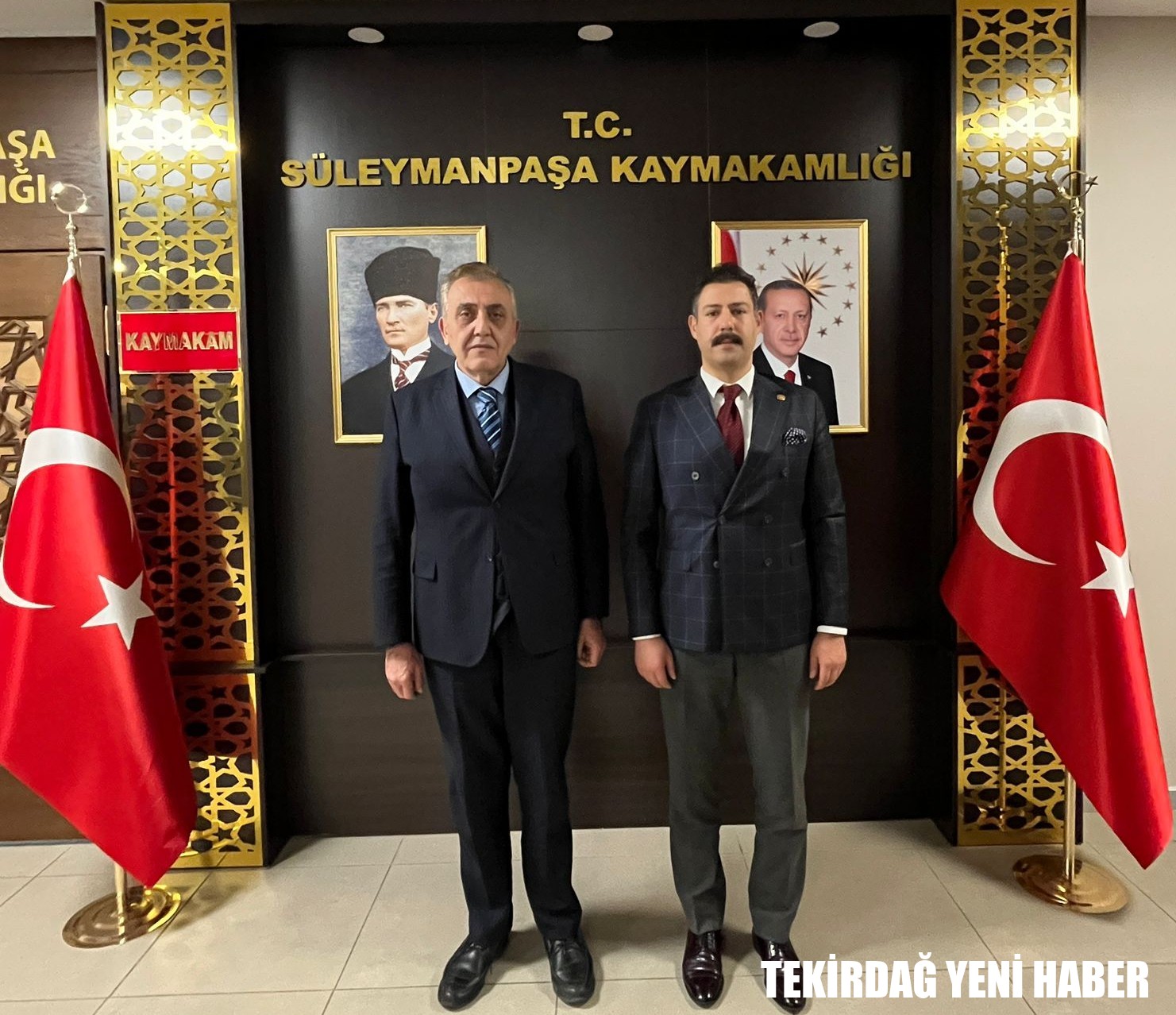 Kaymakamı  Mahmut Nedim TUNÇER, Çorlu Cumhuriyet Başsavcısı  Bilgehan YÜCEL’i makamında ağırladı