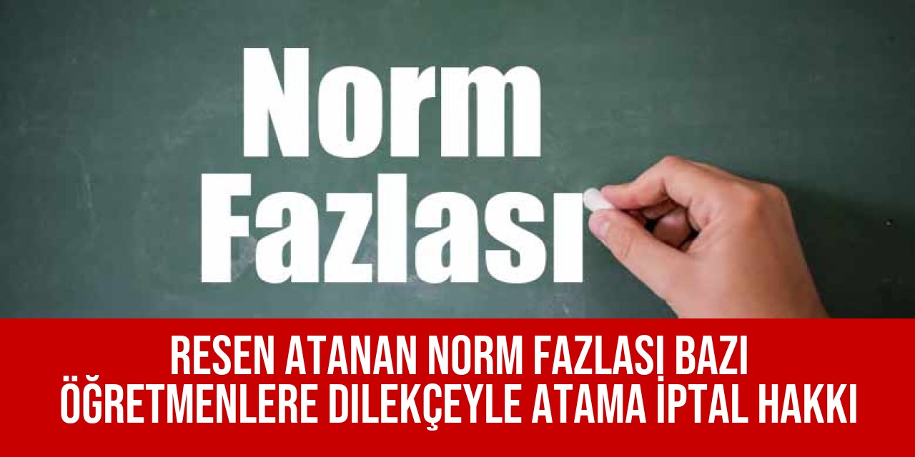 Resen Atanan Norm Fazlası Bazı Öğretmenlere Dilekçeyle Atama İptal Hakkı