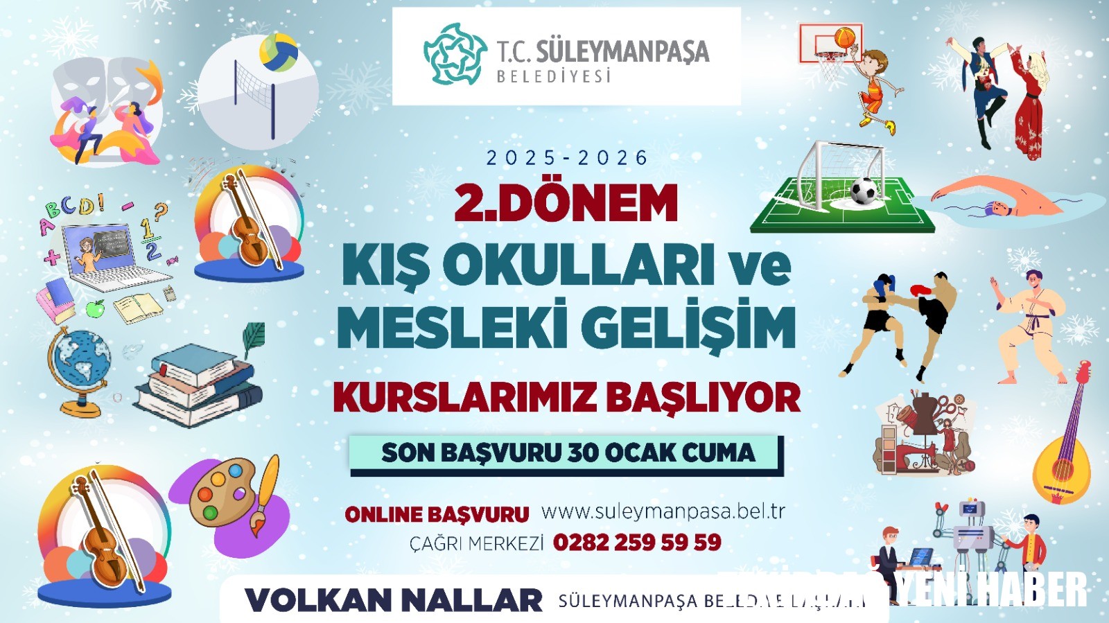 Süleymanpaşa Belediyesi Kış Okulları İkinci Dönem Kayıtları Başladı