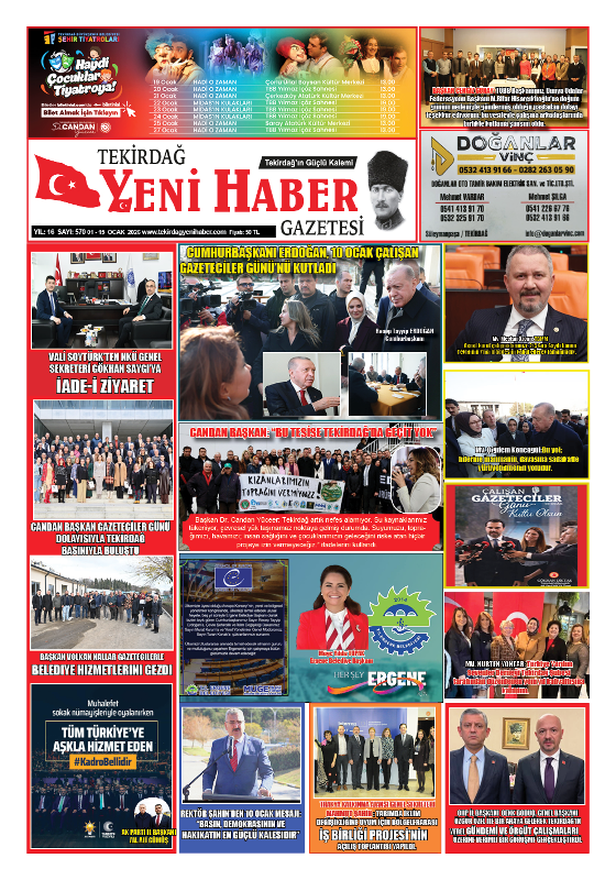 Tekirdağ Yeni Haber Gazetesi 570.Sayı Çıktı