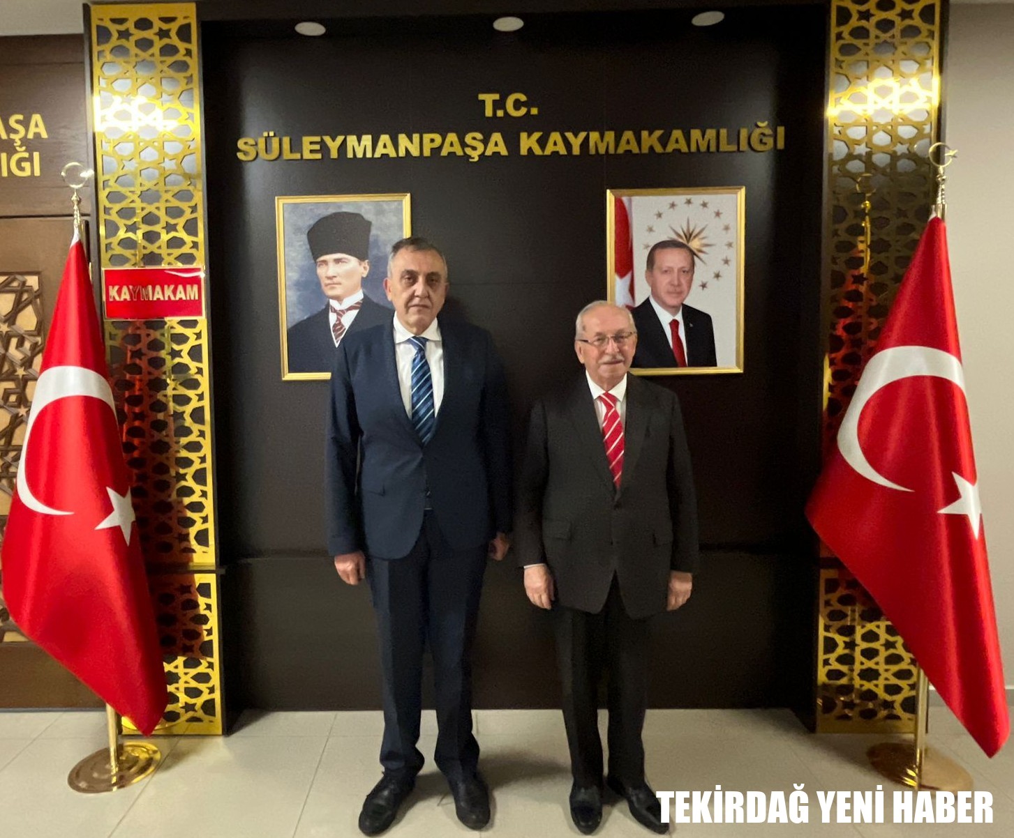 Süleymanpaşa Kaymakamı  Mahmut Nedim TUNÇER, Tekirdağ Büyükşehir Belediyesi eski Başkanı Kadir ALBAYRAK’ın ziyaretini makamında kabul etti