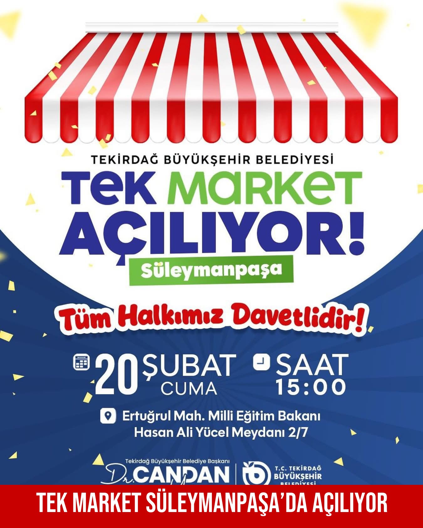 TEK Market Süleymanpaşa’da Açılıyor
