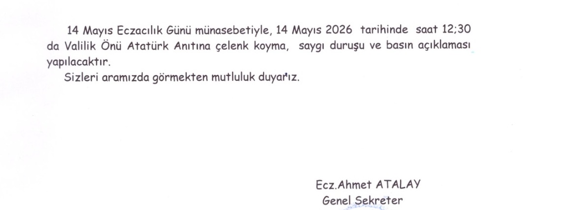 Tekirdağ’da 14 Mayıs Eczacılık Günü Programı Düzenlenecek