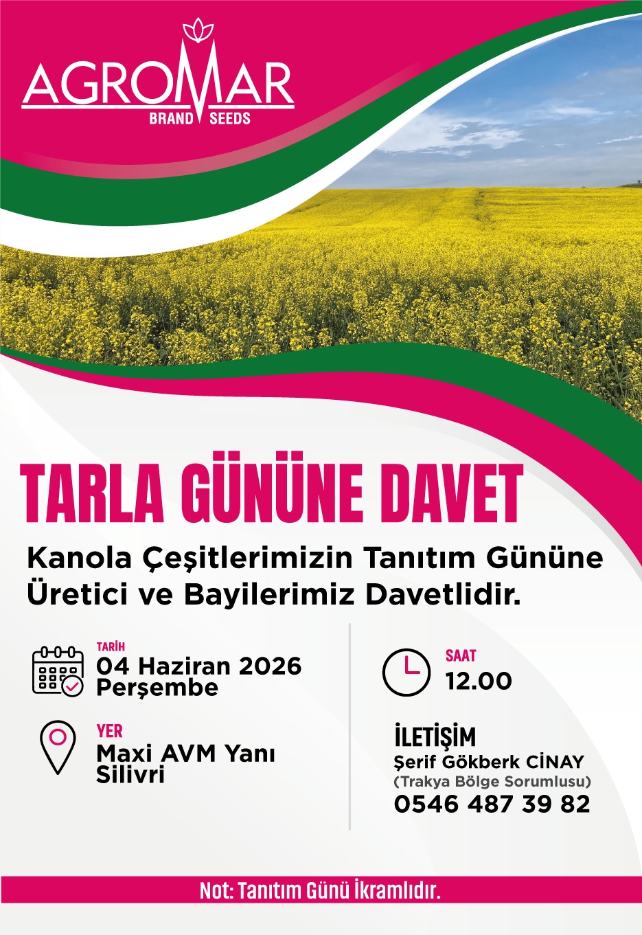 Agromar’dan Kanola Üreticilerine Tarla Günü Daveti